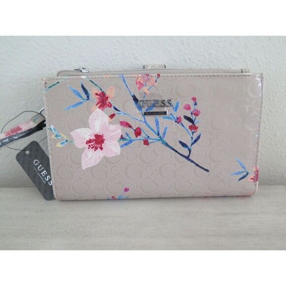 Guess FF805690 Women's Taupe Floral Radko SLG Wristlet Clutch Wallet Phone Case - Picture 3 of 12